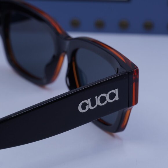 Gucci GG1794S 003 Square Sunglasses - Transparent Orange/Black/Blue main image 12